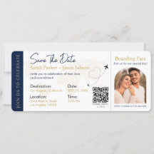 Boarding Pass Hochzeit in Urlaubsort QR-Code