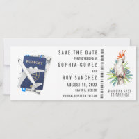 Boarding Pass Hochzeit in Urlaubsort Save the Date