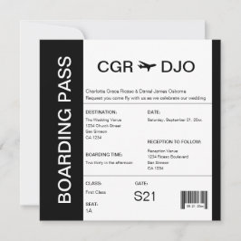 Boarding-Pass-Hochzeitsticket Einladung