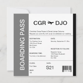 Boarding-Pass-Hochzeitsticket Einladung