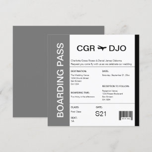Boarding-Pass-Hochzeitsticket Einladung