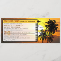 Boarding Pass Hochzeitstickets Einladungen mit Son