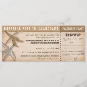 Boarding Pass Hochzeitstickets mit uAwg Einladung