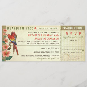 Boarding Pass Hochzeitstickets mit uAwg Einladung