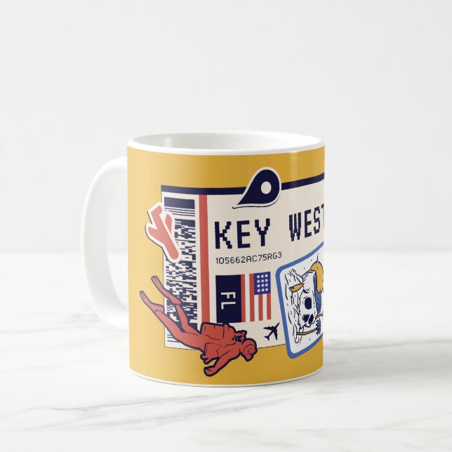 BOARDING PASS KEY WEST FLORIDA USA KAFFEETASSE (Vorderseite Links)