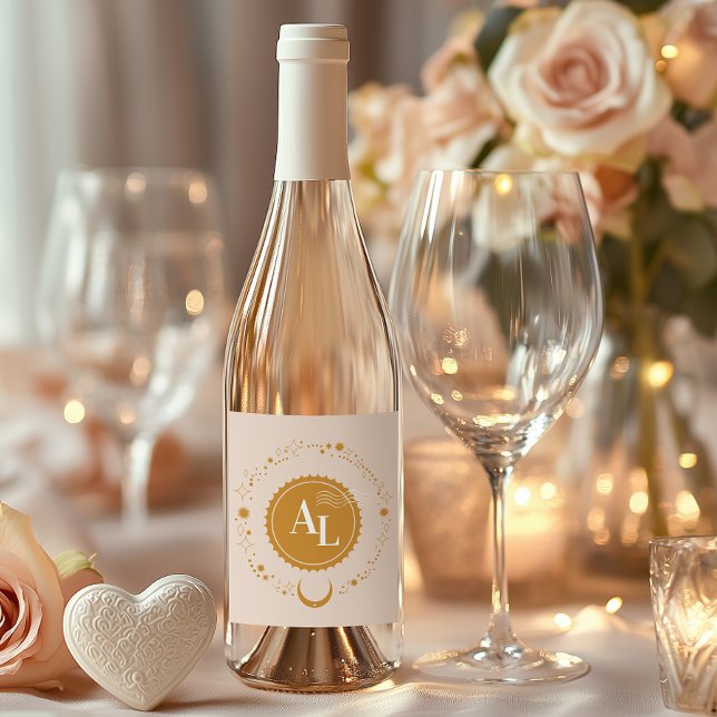 Boarding Pass kosmische Hochzeit Weinetikett (Von Creator hochgeladen)