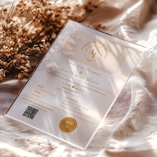 Boarding Pass kosmische Hochzeitdestination Acryleinladungen (Von Creator hochgeladen)