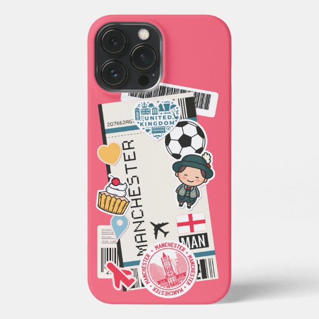 BOARDING PASS MANCHESTER, ENGLAND iPhone FALL Hülle (Rückseite)