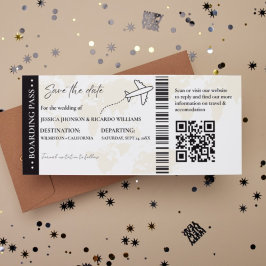 Boarding Pass Minimalistisch Save the Date Ticket