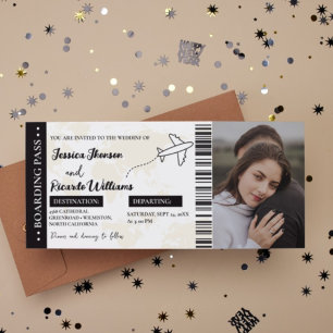 Boarding Pass Monogramm Hochzeitsticket Save The Date