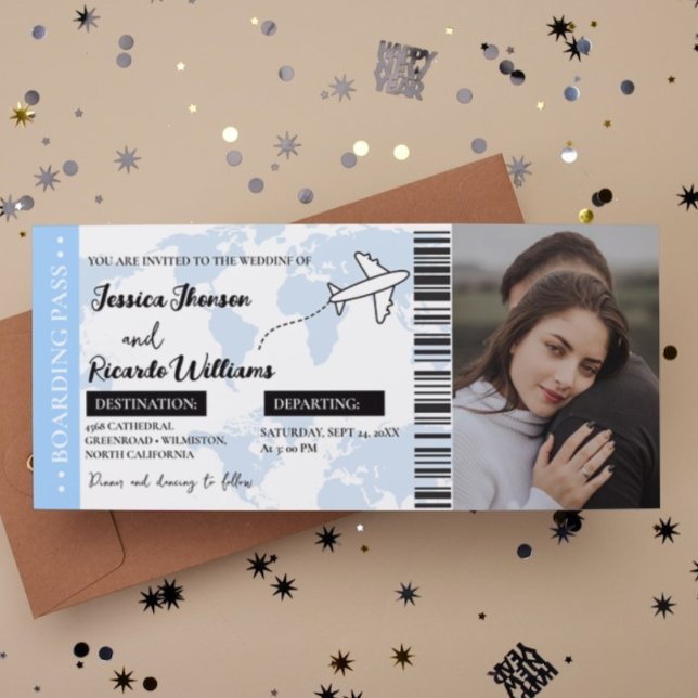 Boarding Pass Monogramm Hochzeitsticket Save The Date (Von Creator hochgeladen)