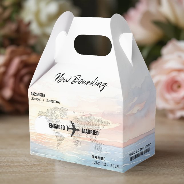 Boarding Pass Ocean Sunset Hochzeit in Urlaubsort Geschenkschachtel (Boarding Pass Ocean Sunset Destination Wedding Favor Boxes
)