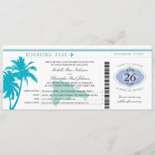 Boarding Pass Palm Tree Einladung