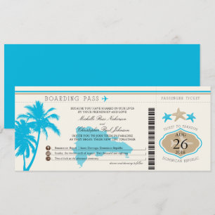 Boarding Pass Palm Tree Einladung