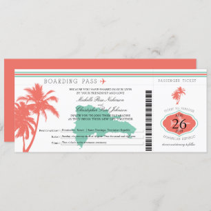 Boarding Pass Palm Tree Einladung