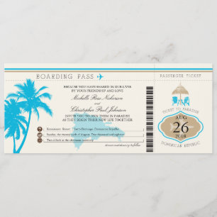 Boarding Pass Palm Trees Einladung