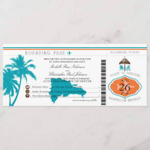 Boarding Pass Palm Trees Einladung