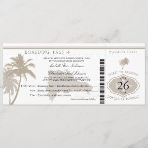 Boarding Pass Palm Trees Einladung
