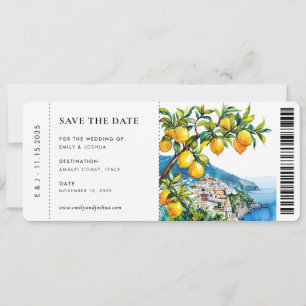 Boarding Pass Positano Amalfi Hochzeit Save The Date