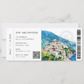 Boarding Pass Positano Amalfi Küste Geburtstag Einladung