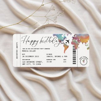 Boarding Pass Reisen Adult Geburtstagsparty Einladung