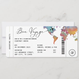 Boarding Pass Reisen Bon Voyage Rente Party Einladung