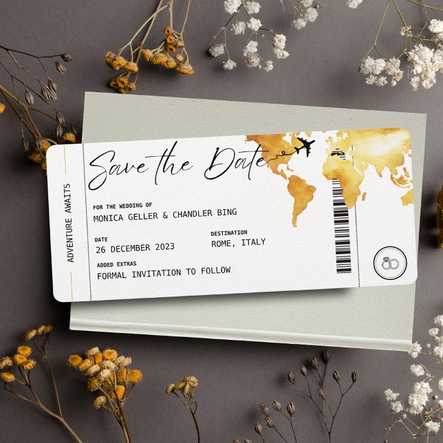 Boarding Pass Reisen Save the Date Hochzeitseinlad Einladung (Von Creator hochgeladen)