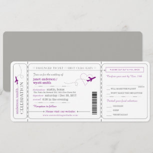 Boarding Pass Reiseticket Einladung Hochzeit
