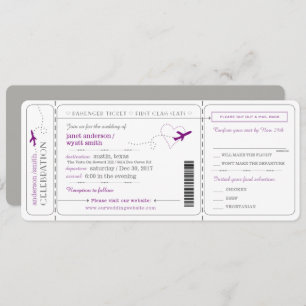 Boarding Pass Reiseticket Hochzeit Einladung