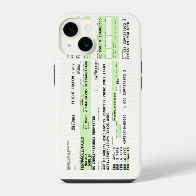 Boarding Pass - Retro iPhone Hülle (Rückseite)