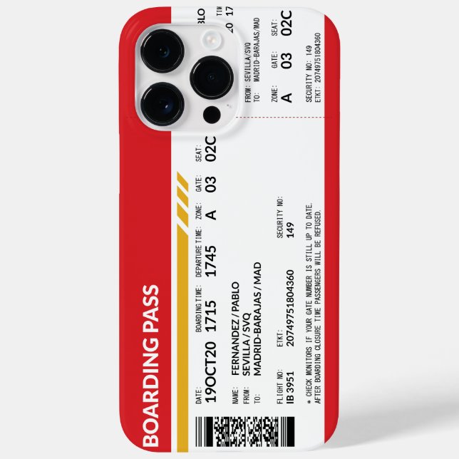 Boarding Pass - Rot Case-Mate iPhone Hülle (Rückseite)