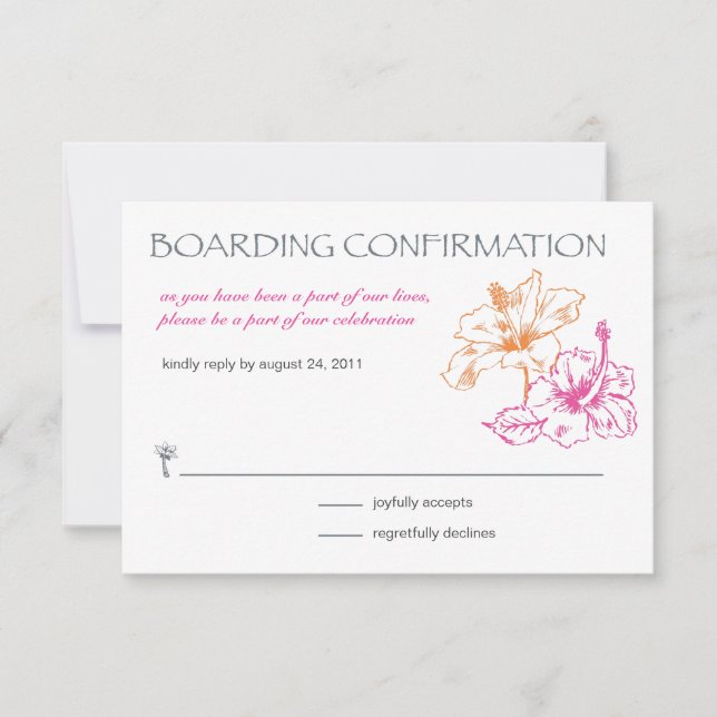 Boarding Pass RSVP-Karte RSVP Karte (Vorderseite)