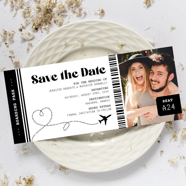 Boarding Pass Save the Date Ticket (Von Creator hochgeladen)