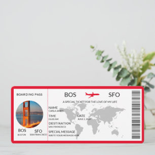 Boarding Pass Scratch Surprise Holiday/Trip Reveal Einladung