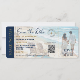 Boarding Pass Strand Save The Date QR Code Hochzei Einladung