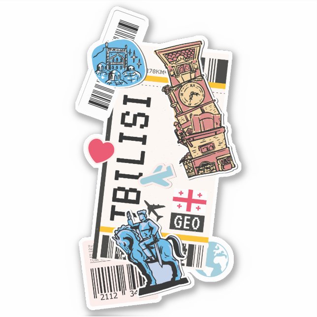 BOARDING PASS TBLISI GEORGIA AUFKLEBER (Vorderseite)