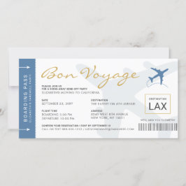 Boarding Pass Ticket Bon Voyage Party Einladung