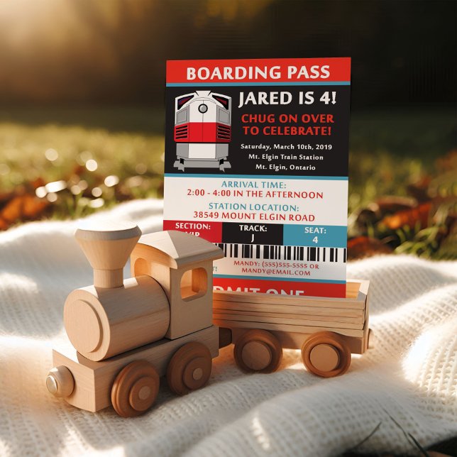 Boarding Pass Ticket Geburtstagsparty  Einladung (Von Creator hochgeladen)