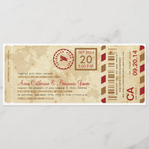 Boarding Pass Ticket Hochzeit Einladung