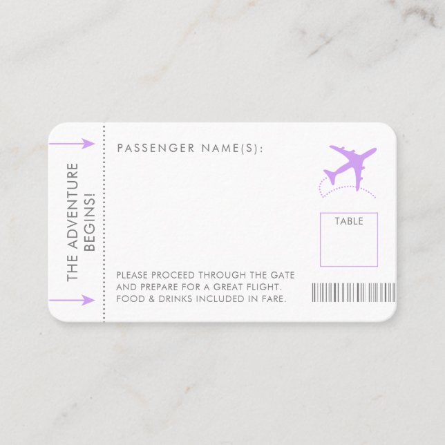 Boarding Pass Ticket Platzkarte Lilac Lila (Vorderseite)