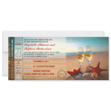 Boarding Pass Tickets Modern Beach Wedding