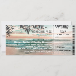 Boarding Pass Tropical Beach Hochzeitskarten UAWG Einladung