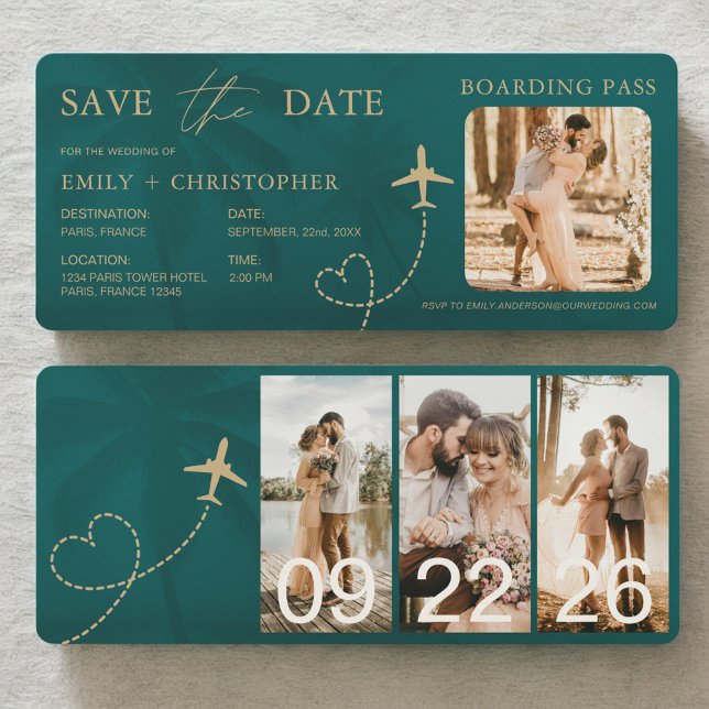 Boarding Pass Tropical Wedding Plane Ticket (Von Creator hochgeladen)