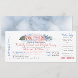 Boarding Pass | Tropischer Strand | Hochzeitsticke Einladung