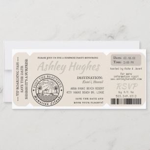 Boarding Pass   Überraschen Zielort Geburtstag