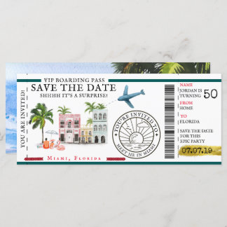 Boarding Pass | Überraschen Zielort Geburtstag