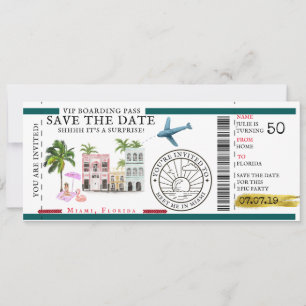 Boarding Pass   Überraschen Zielort Geburtstag Einladung