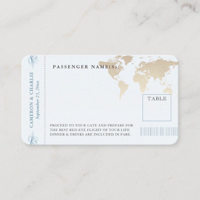 Boarding Pass Vintage Karte Ticket Place Escortkar (Vorderseite)