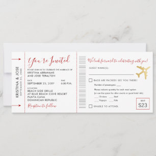 Boarding Pass Wedding All-In-One Einladung
