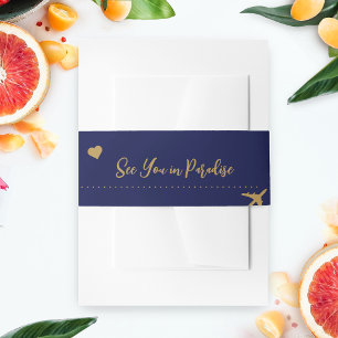 Boarding Pass Wedding Einladung Bauchband Einladungsbanderole